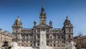 Pictured: Glasgow City Council's chambers. The local authority recently committed to net-zero by 2030 as part of its bid to host COP26.
